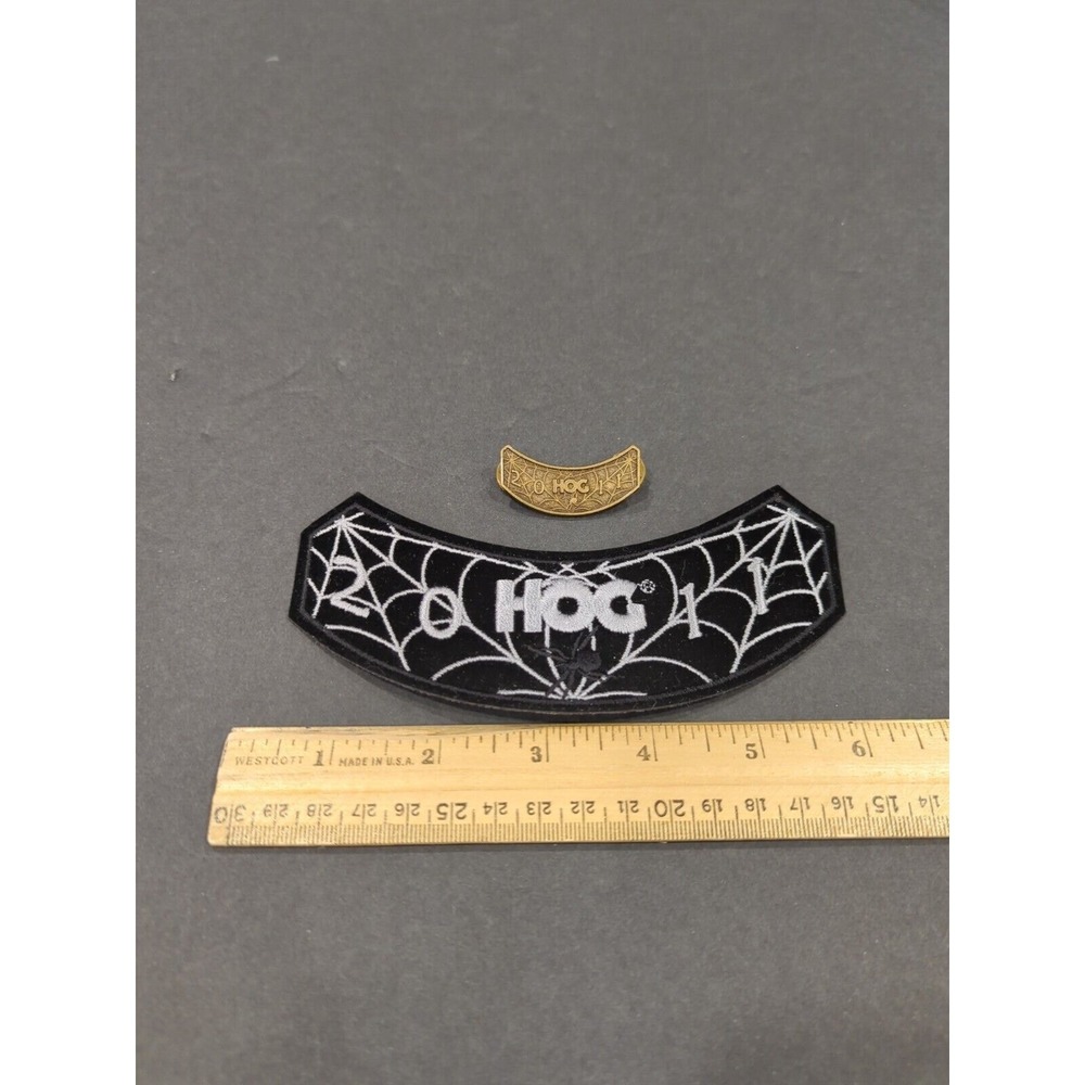 Harley-Davidson Motorcycles HOG 2011 Halloween Spiders Web Motif Patch & Pin